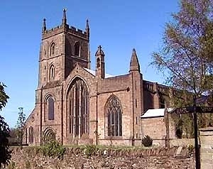 The 11th century Priory Church which is renowned for having three naves